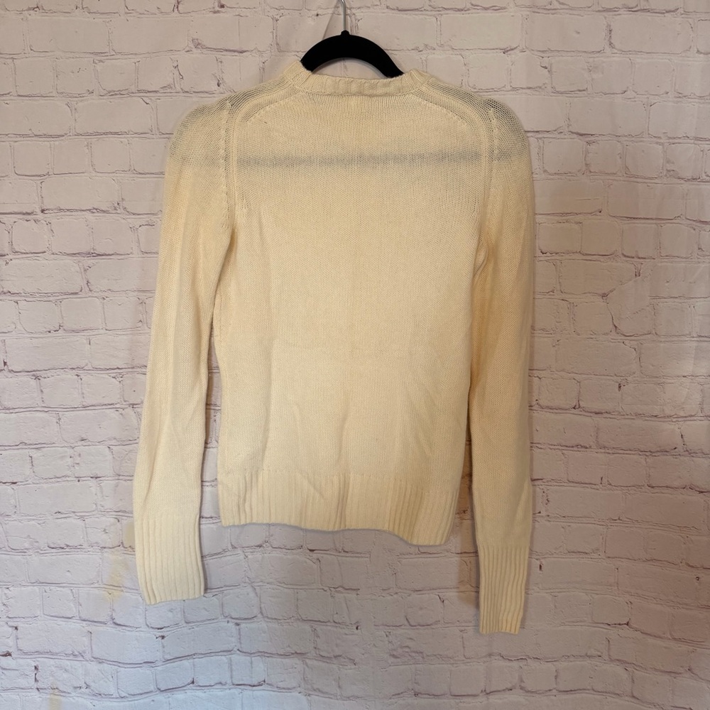 J. Crew Women's Ivory Crew Neck Sweater 100% cashmere - Picture 4 of 4
